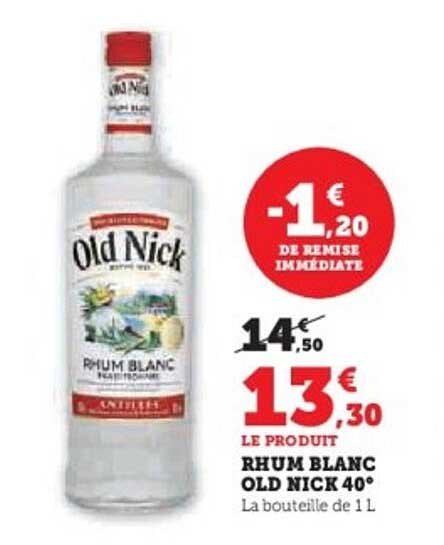 RHUM BLANC OLD NICK 40°
