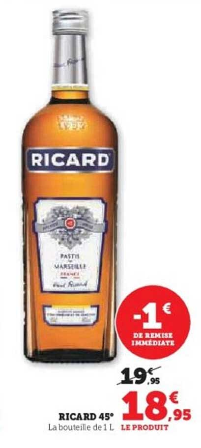 RICARD 45° La bouteille de 1 L