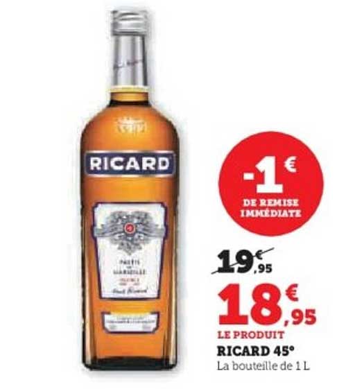 RICARD 45° La bouteille de 1 L