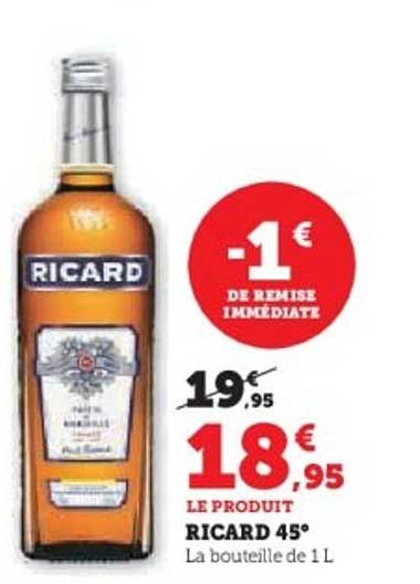 RICARD 45° La bouteille de 1L
