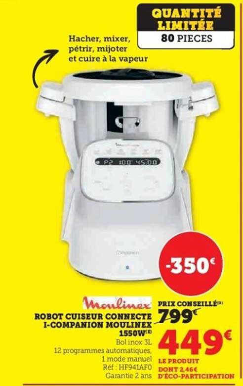 ROBOT CUISSEUR CONNECTE I-COMPANION MOULINEX 1550W