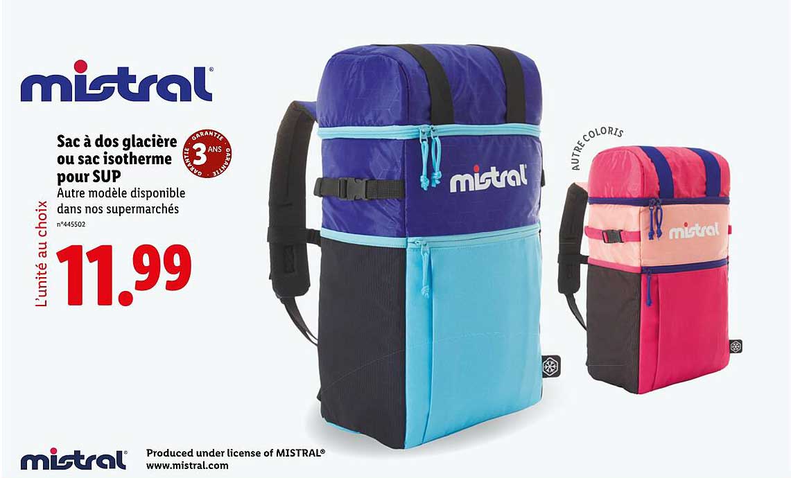 Sac à dos glacière ou sac isotherme pour SUP