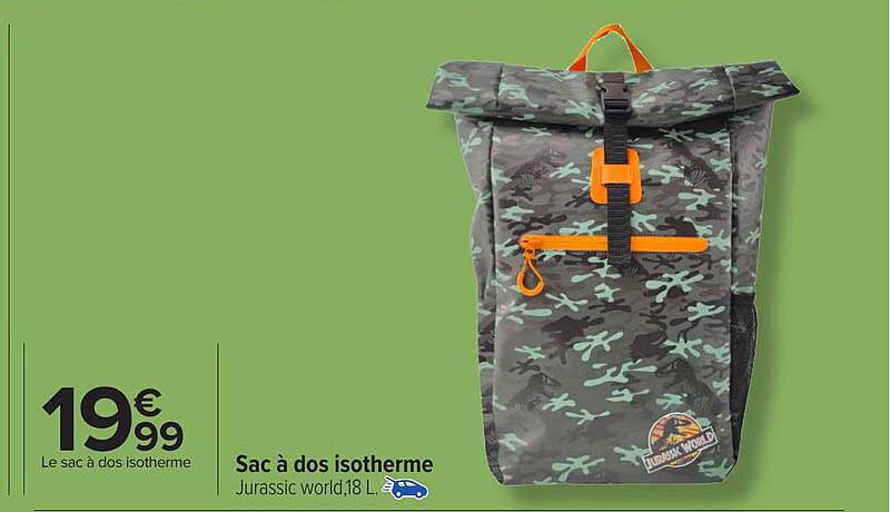 Sac à dos isotherme Jurassic world, 18 L