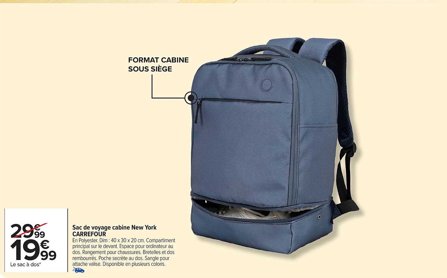Sac de voyage cabine New York CARREFOUR