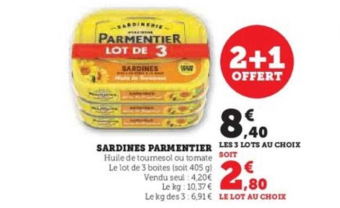 SARDINES PARMENTIER LOT DE 3