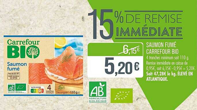 SAUMON FUMÉ CARREFOUR BIO