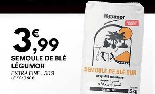 SEMOULE DE BLÉ LÉGUMOR EXTRA FINE - 5KG