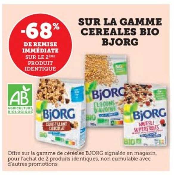 SUR LA GAMME CEREALES BIO BJORG