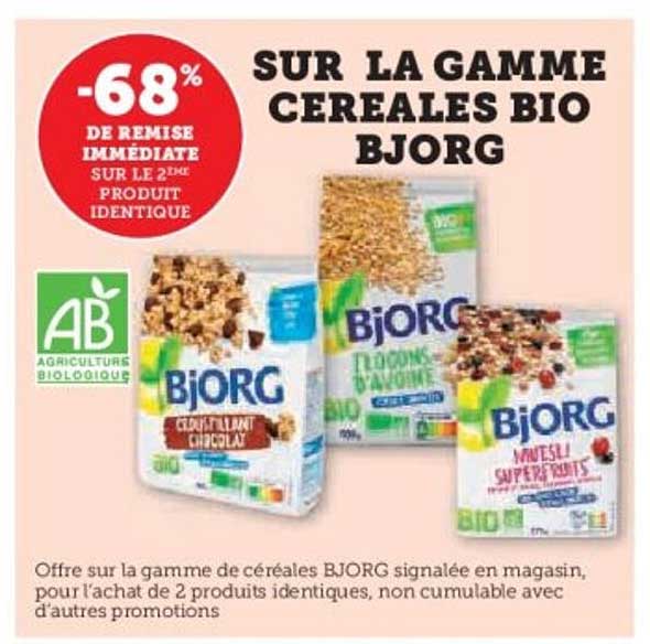 SUR LA GAMME CEREALES BIO BJORG