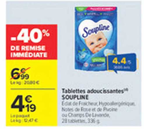 Tablettes adoucissantes SOUPLINE