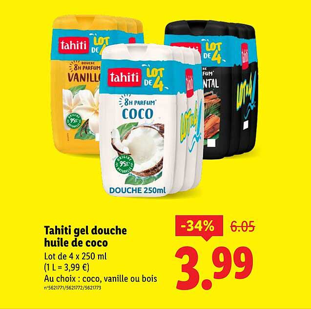 Tahiti gel douche huile de coco