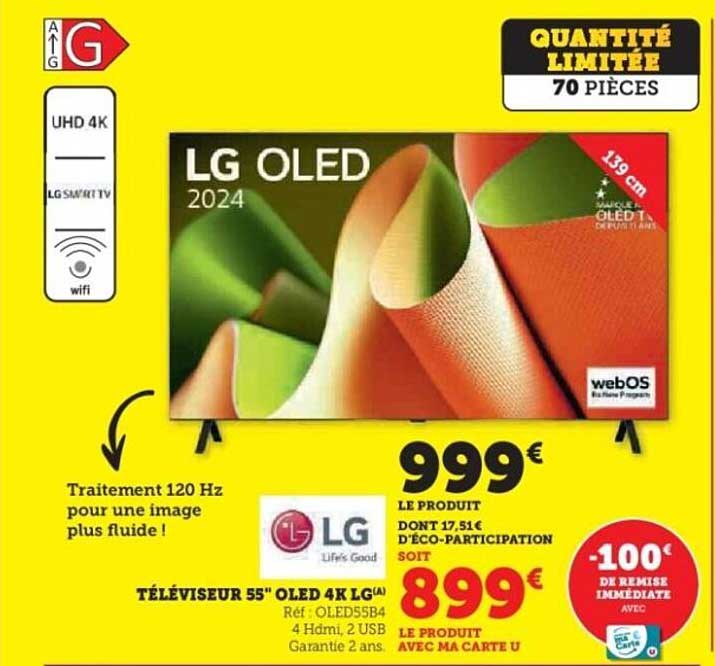 Téléviseur 55" OLED 4K LG