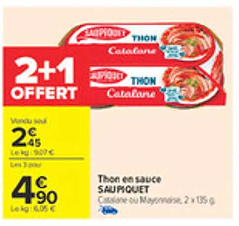 Thon en sauce SAUPIQUET - 2+1 OFFERT