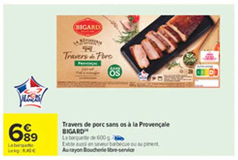 Travers de porc sans os à la Provençale BIGARD