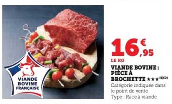 VIANDE BOVINE : PIÈCE À BROCHETTE