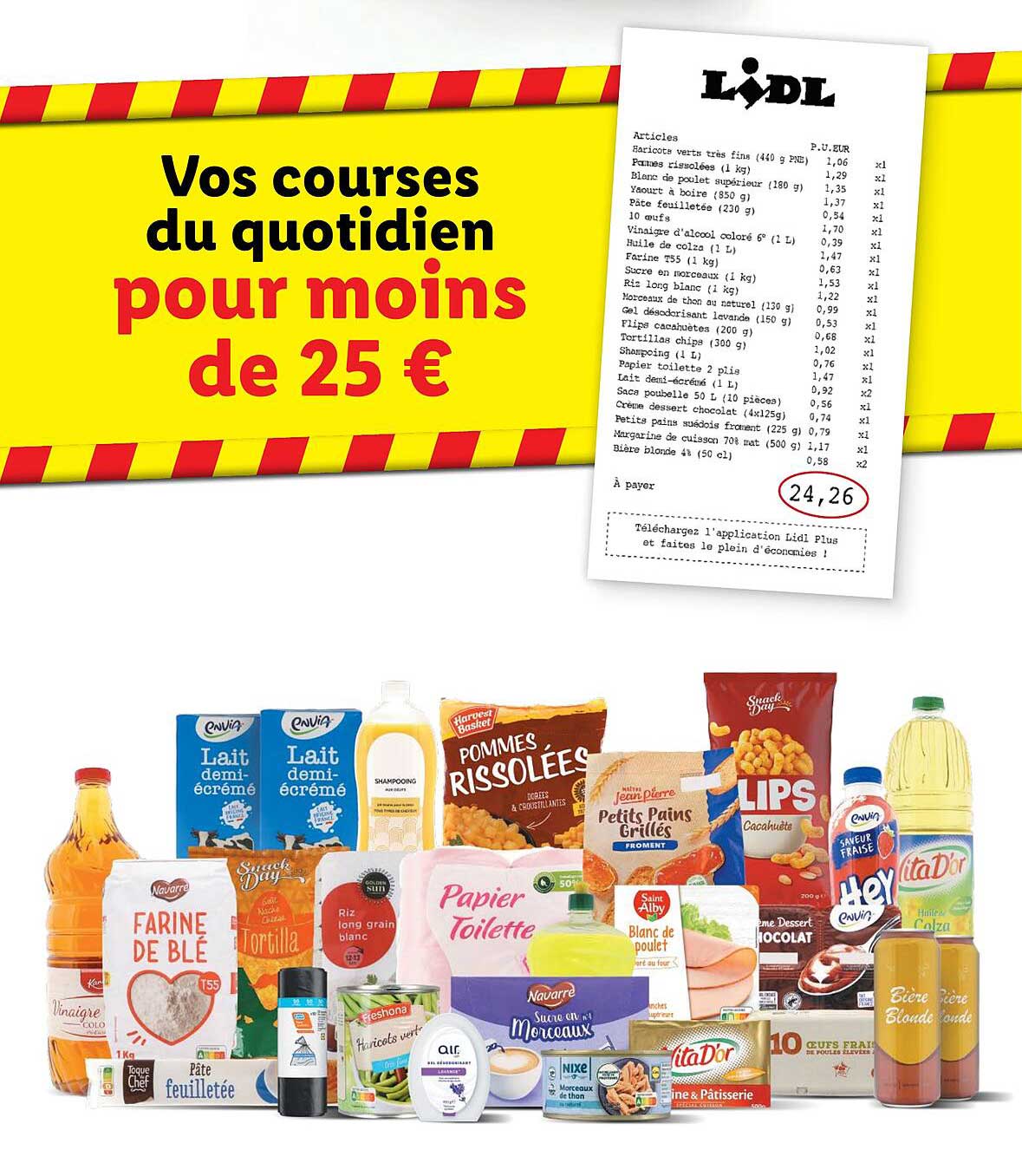 Vos courses du quotidien pour moins de 25 €