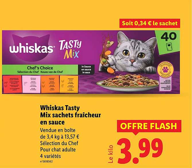 Whiskas Tasty Mix sachets fraîcheur en sauce