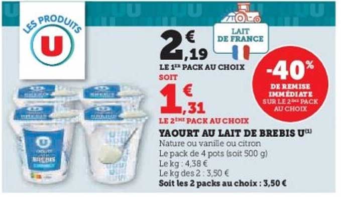 Yaourt au lait de brebis U