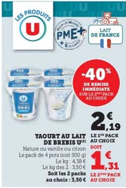 Yaourt au lait de brebis U