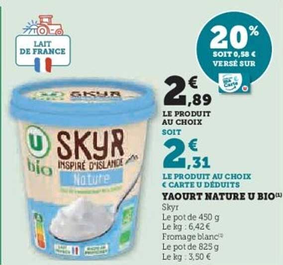 Yaourt Nature U Bio