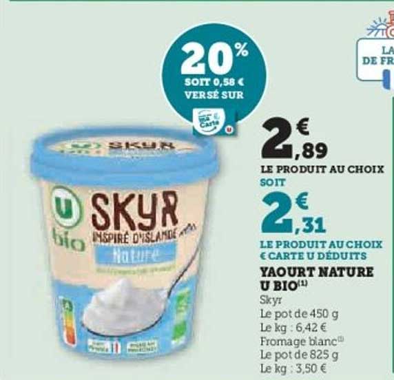 Yaourt Nature U BIO