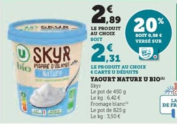 YAOURT NATURE U BIO