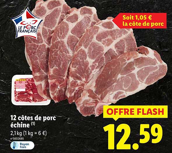 12 côtes de porc échine