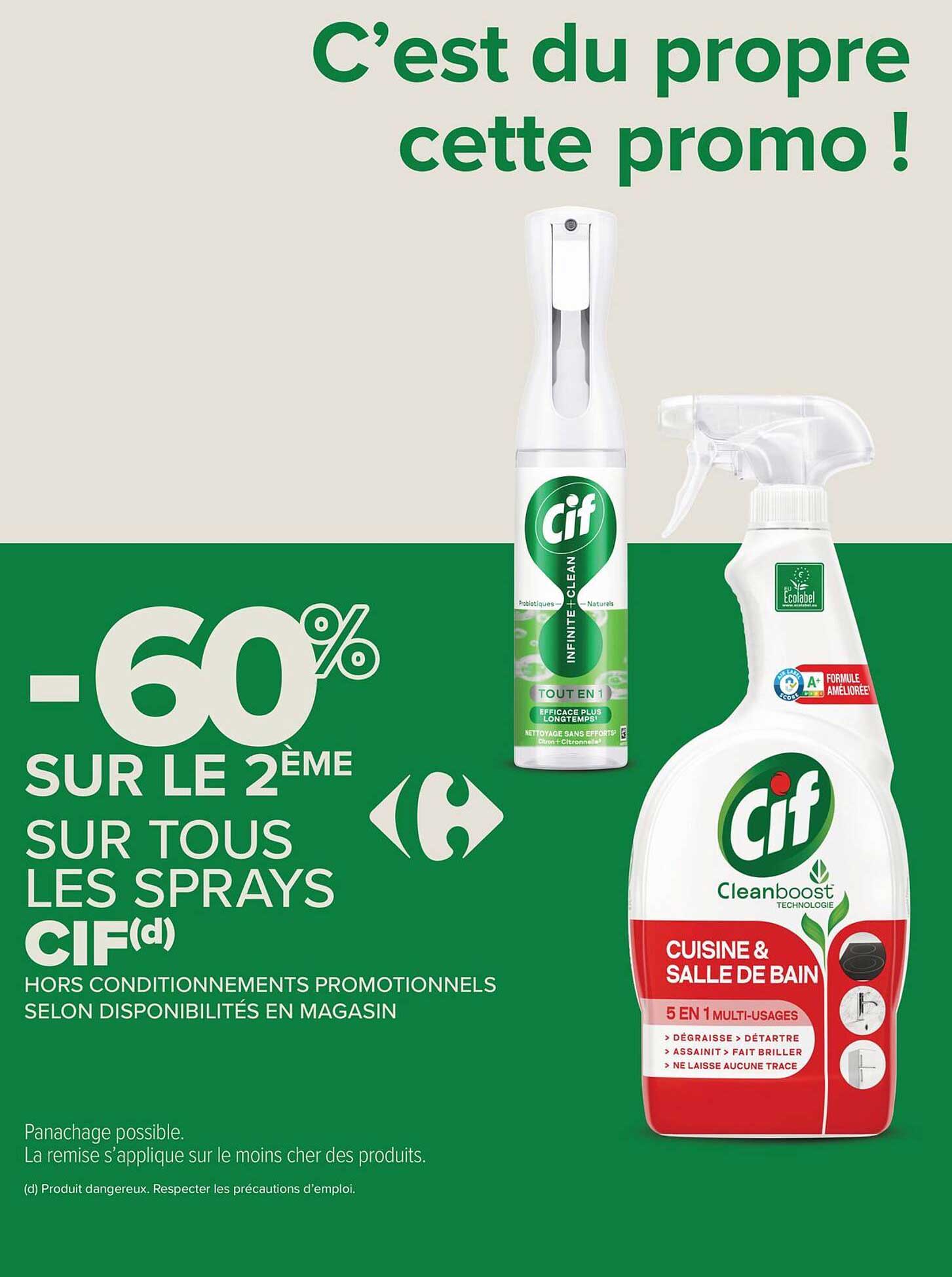 -60% SUR LE 2ème SUR TOUS LES SPRAYS CIF(d)