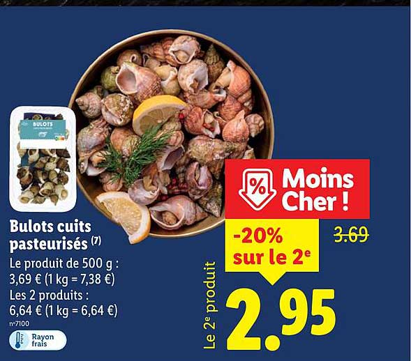 Bulots cuits pasteurisés