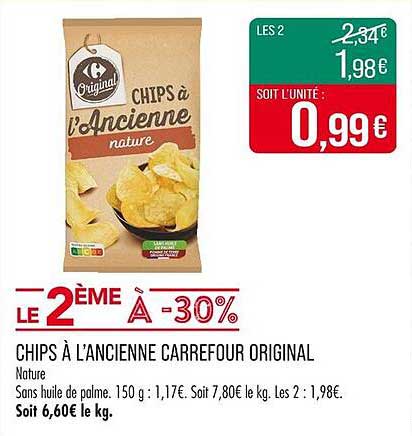 CHIPS À L’ANCIENNE CARREFOUR ORIGINAL