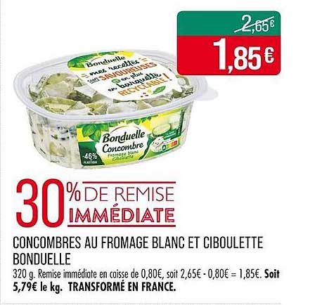 CONCOMBRES AU FROMAGE BLANC ET CIBOULETTE BONDUELLE