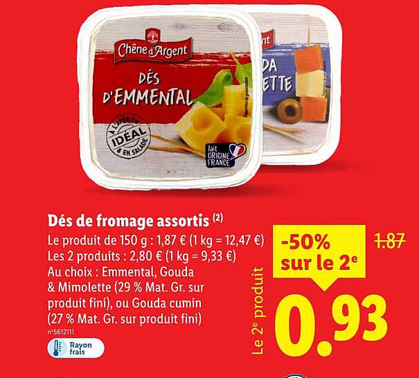 Dés de fromage assortis