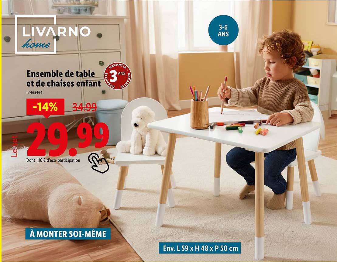 Ensemble de table et de chaises enfant