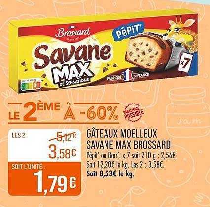 GÂTEAUX MOELLEUX SAVANE MAX BROSSARD