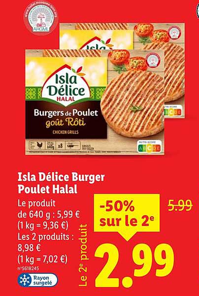 Isla Délice Burger Poulet Halal