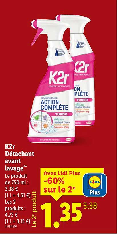 K2r Détachant avant lavage
