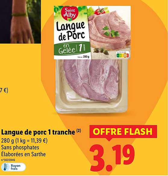 Langue de porc 1 tranche