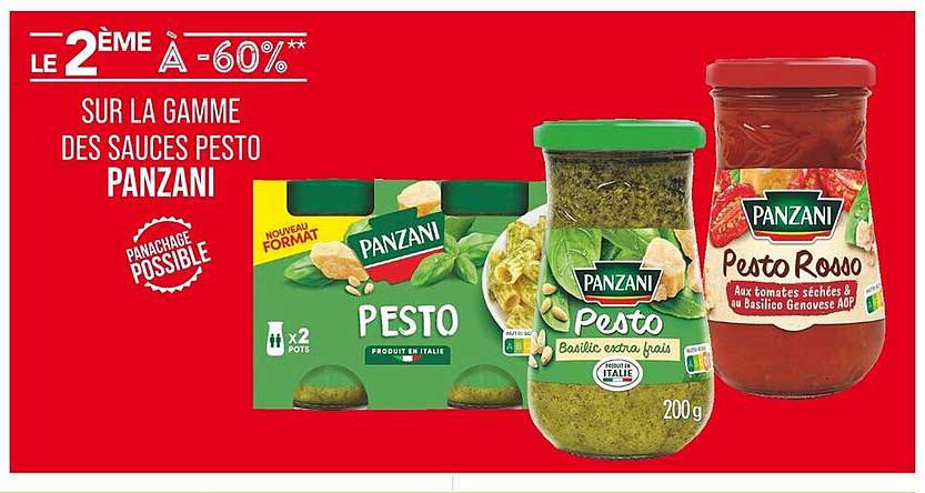 LE 2ÈME À -60%** SUR LA GAMME DES SAUCES PESTO PANZANI