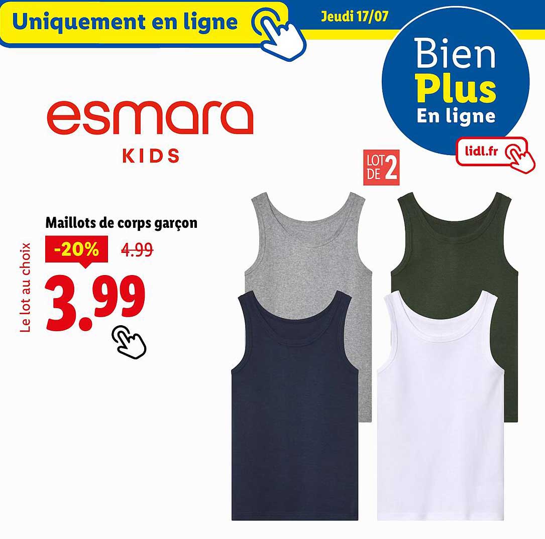 Maillots de corps garçon