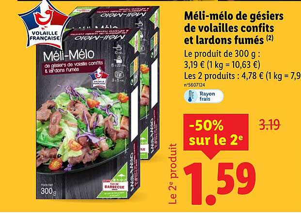 Méli-mélo de gésiers de volailles confits et lardons fumés