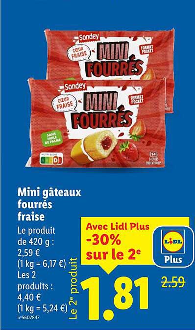 Mini gâteaux fourrés fraise