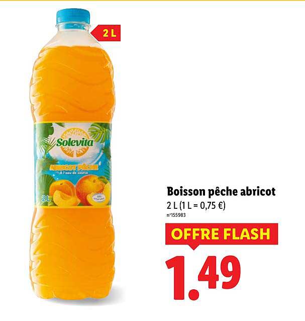 Offre Flash : Boisson pêche abricot 2L