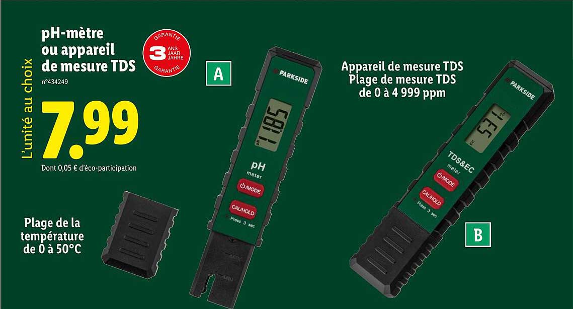 pH-mètre ou appareil de mesure TDS