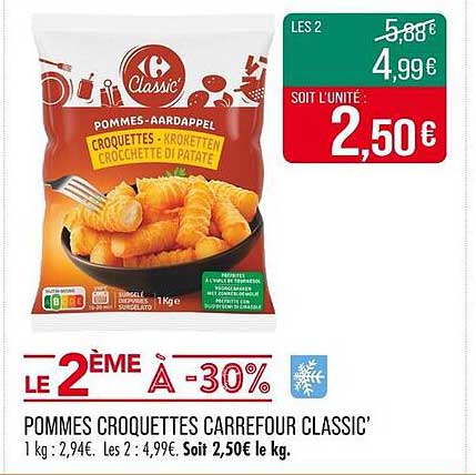 Pommes Croquettes Carrefour Classic'