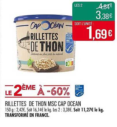 RILLETTES DE THON MSC CAP OCEAN