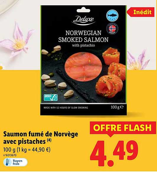 Saumon fumé de Norvège avec pistaches