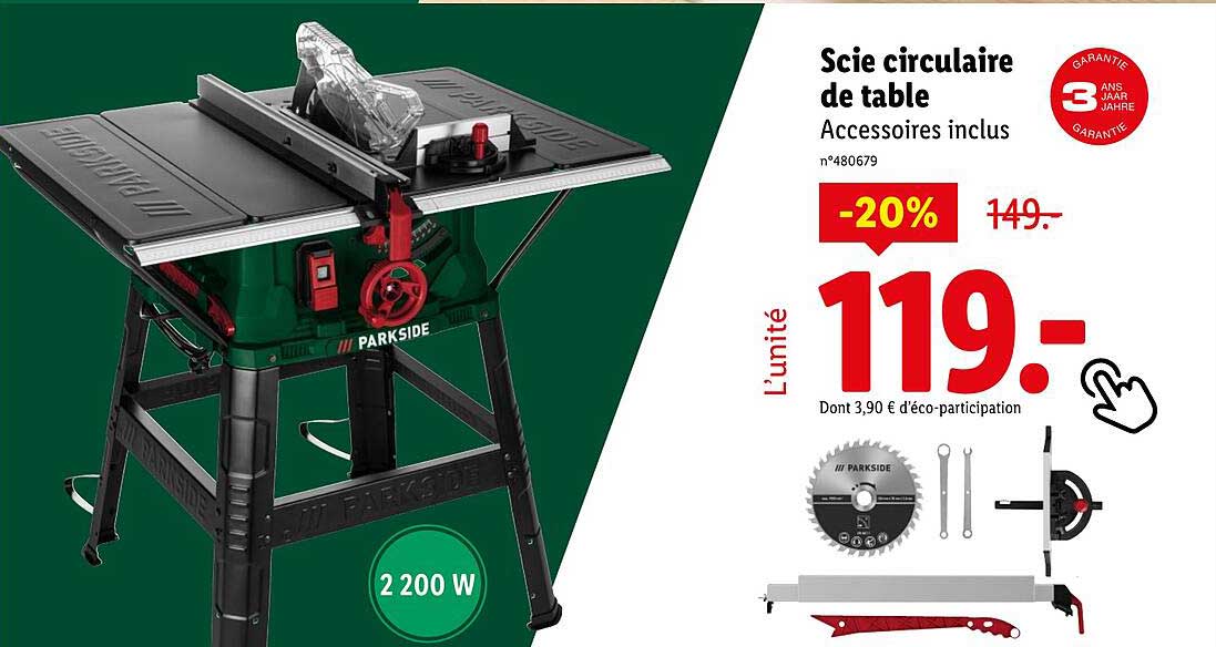 Scie circulaire de table