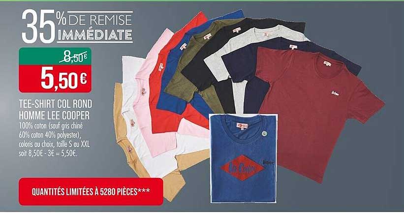 TEE-SHIRT COL ROND HOMME LEE COOPER