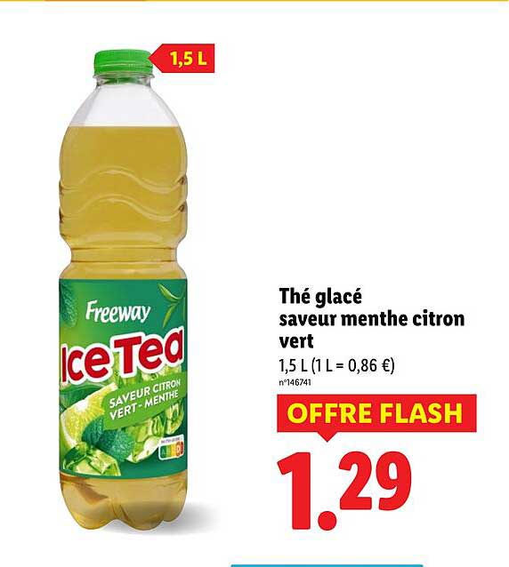 Thé glacé saveur menthe citron vert