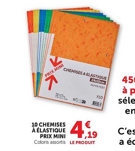 10 CHEMISES À ÉLASTIQUE PRIX MINI
